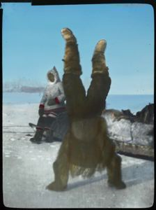 Image of Eskimo [Inuk] Standing on his Hands